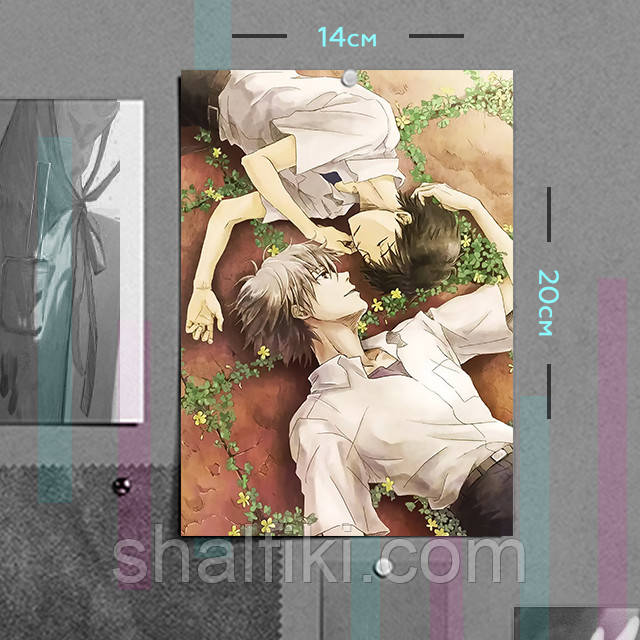 "Сіндзі Ікарі і Каору Нагіса (Євангеліон / Evangelion)" плакат (постер) розміром А5 (14х20см), фото 1