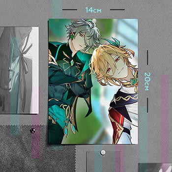 "Аль Хайтам і Кавех (Геншин / Genshin)" плакат (постер) розміром А5 (14х20см)