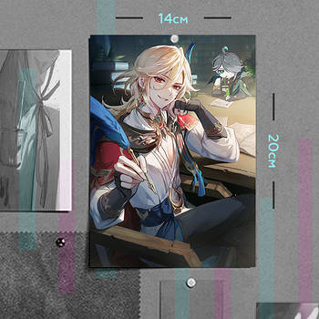 "Аль Хайтам і Кавех (Геншин / Genshin)" плакат (постер) розміром А5 (14х20см)