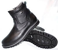 Розмір 47 - устілка 31,5 сантиметра  Чоловічі зимові шкіряні чоботи на хутрі, чорні  Maxus С1