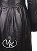 Шкіряне жіноче пальто VK з хутром чорнобурки зимове (Арт. CB101), фото 9