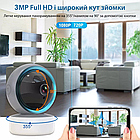 Відеоняня радіоняня з датчиком руху 3 МП (2048x1536P) поворотна Wi-Fi IP-камера відеоспостереження нічне, фото 3