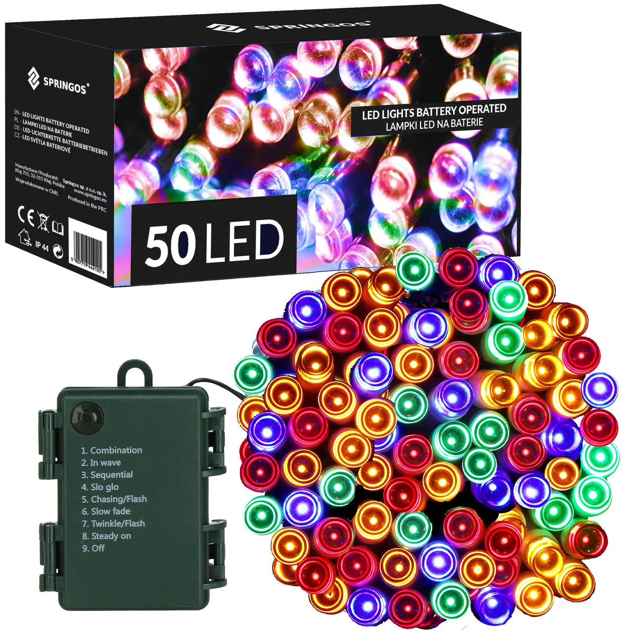 Гірлянда на батарейках Springos 5 м 50 LED CL4029 Mix .