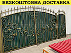 Ковані ворота з профнастилом та кованими елементами, фото 4