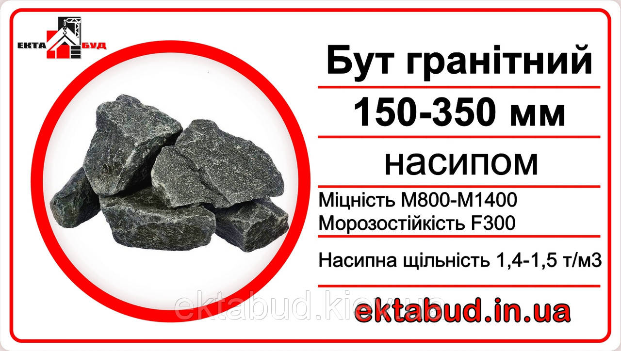 Камінь бутовий фракції 150х300мм (бут 150 300 мм)