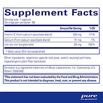 Pure Encapsulations OptiFerin-C / Оптиферин-С залізо 28 мг 60 капсул BX772, фото 2