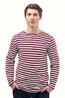 Тільник з довгим рукавом Розмір 42 Червона смужка/крапова 100% бавовна Одеські тільняшки
