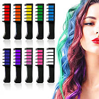 Набір гребінців з кольоровою крейдою для волосся Colorful Hair chalk 10 шт крейда для волосся