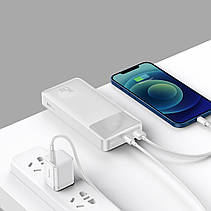 Зовнішній акумулятор (павербанк) Baseus Bipow Digital Display Powerbank 15 W 20000 mAh White (PPDML-J02), фото 6
