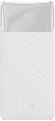 Зовнішній акумулятор (павербанк) Baseus Bipow Digital Display Powerbank 15 W 20000 mAh White (PPDML-J02), фото 1