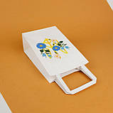 Пакет подарунковий білий з гербом України 150*90*240 маленький Крафт пакет з національною символікою, фото 7