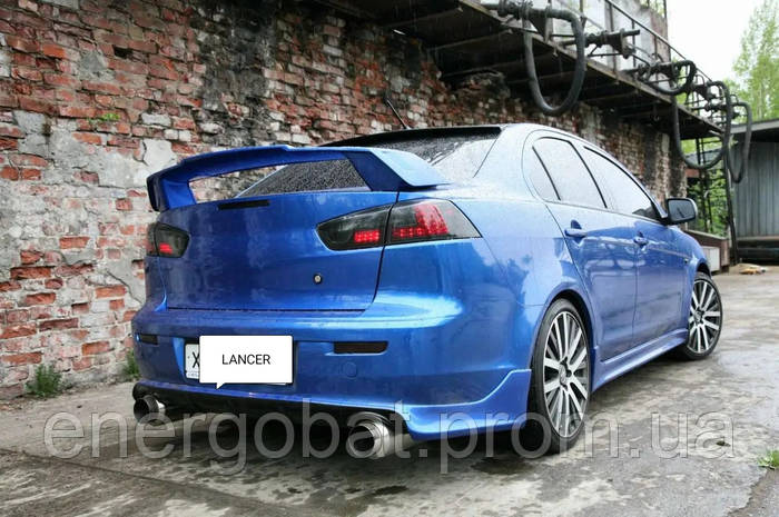 Купить Митсубиси Лансер 10 накладка на бампер задний Зодиак, Mitsubishi ...