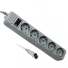 Фільтр мережевий 1.8 м Gembird SPG5-X-6G Grey для ДБЖ UPS 5 розеток
