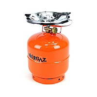 Баллон газовый с горелкой газовый балон NURGAZ 8л. Портативный газовый балон для пикника РАСПРОДАЖА
