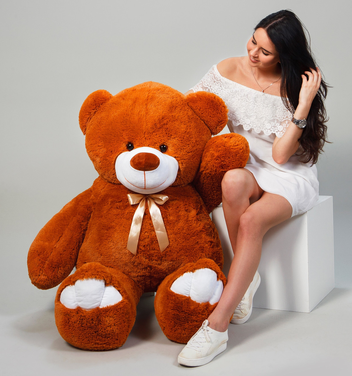 Оригінальний подарунок ведмідь 200 см у коричневому кольорі плюшевий ведмедик у подарунок своїй дружині та дівчині на Новий рік
