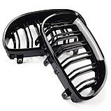 Решітки радіатора BMW 5 E60 E61 M Performance чорні глянцеві двореберні ніздрі БМВ, фото 2