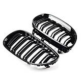 Решітки радіатора BMW 5 E60 E61 M Performance чорні глянцеві двореберні ніздрі БМВ, фото 3