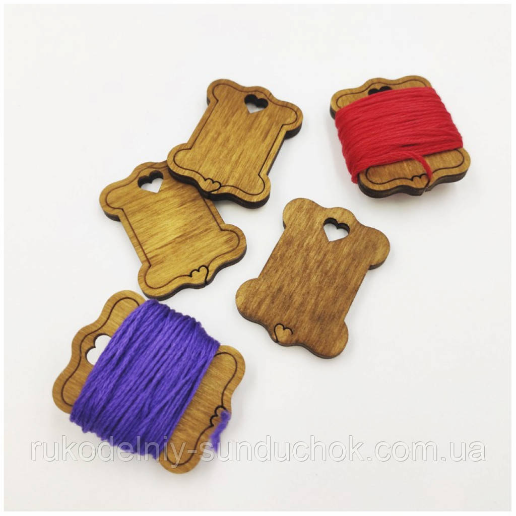 Бобіни (шпулі) для муліне дерев'яні ТМ Натхнення (20шт) KD01_20, фото 1