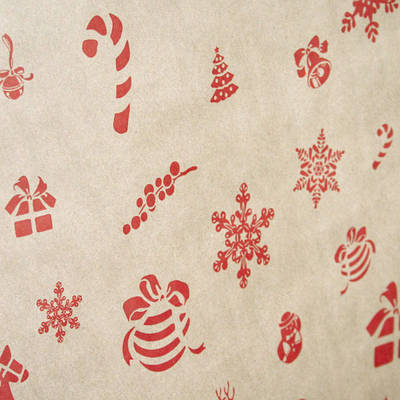 Папір крафт новорічний, відріз 0,9 м