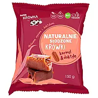 Іриски веганські підсолоджені агавою Super Krowka карамель та фініки, 150г