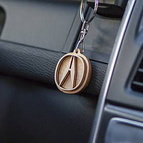Брелок Acura деревʼяний для авто від WooDoo Ukraine
