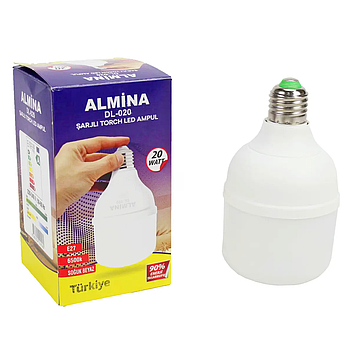Аккумуляторная лампочка 30 Вт, Цоколь Е 27, ALMINA DL-020/Аварийная LED лампа со встроенным аккумулятором