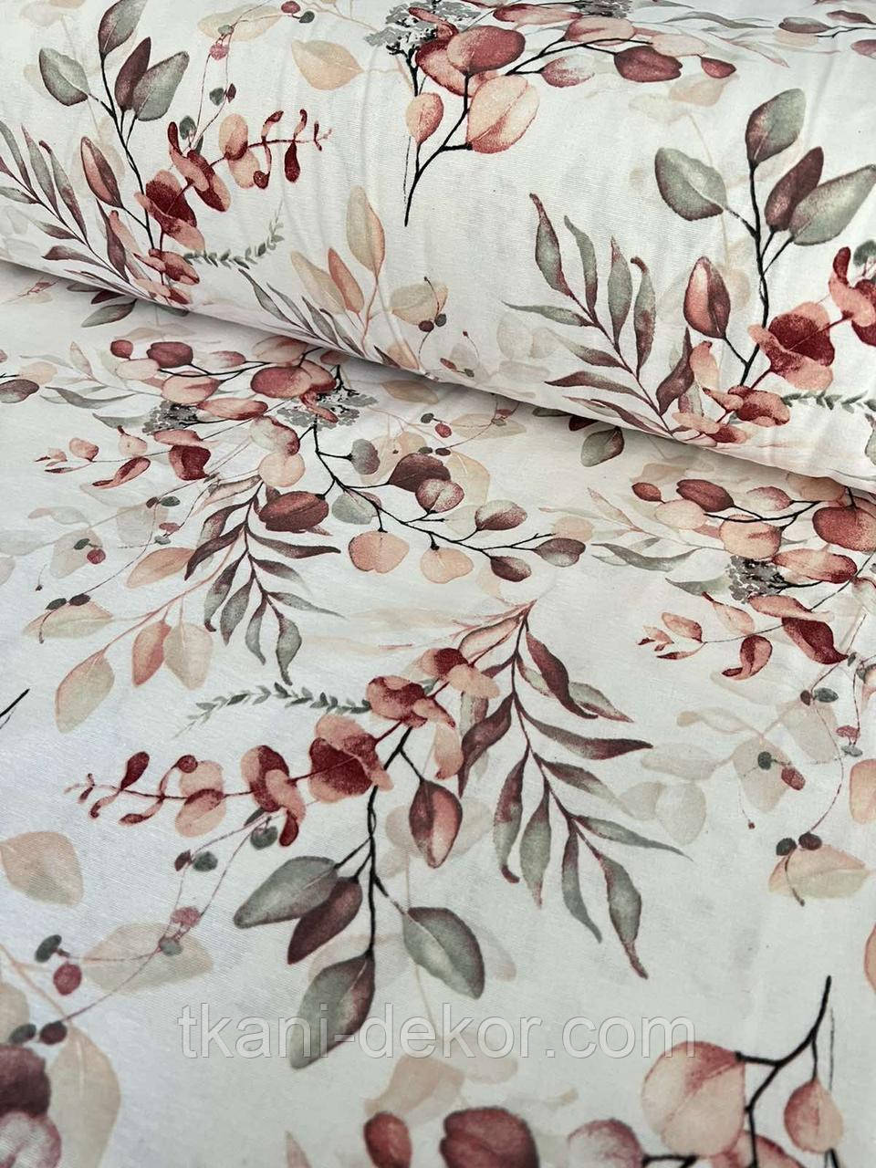 Фланель Гілочки евкаліпта пудрові, фото 1