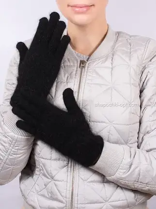 Ангорові   перчатки  ODYSSEY  PR-14 ангора 60 % рукавиці зимові  жіночі теплий чорний, фото 2