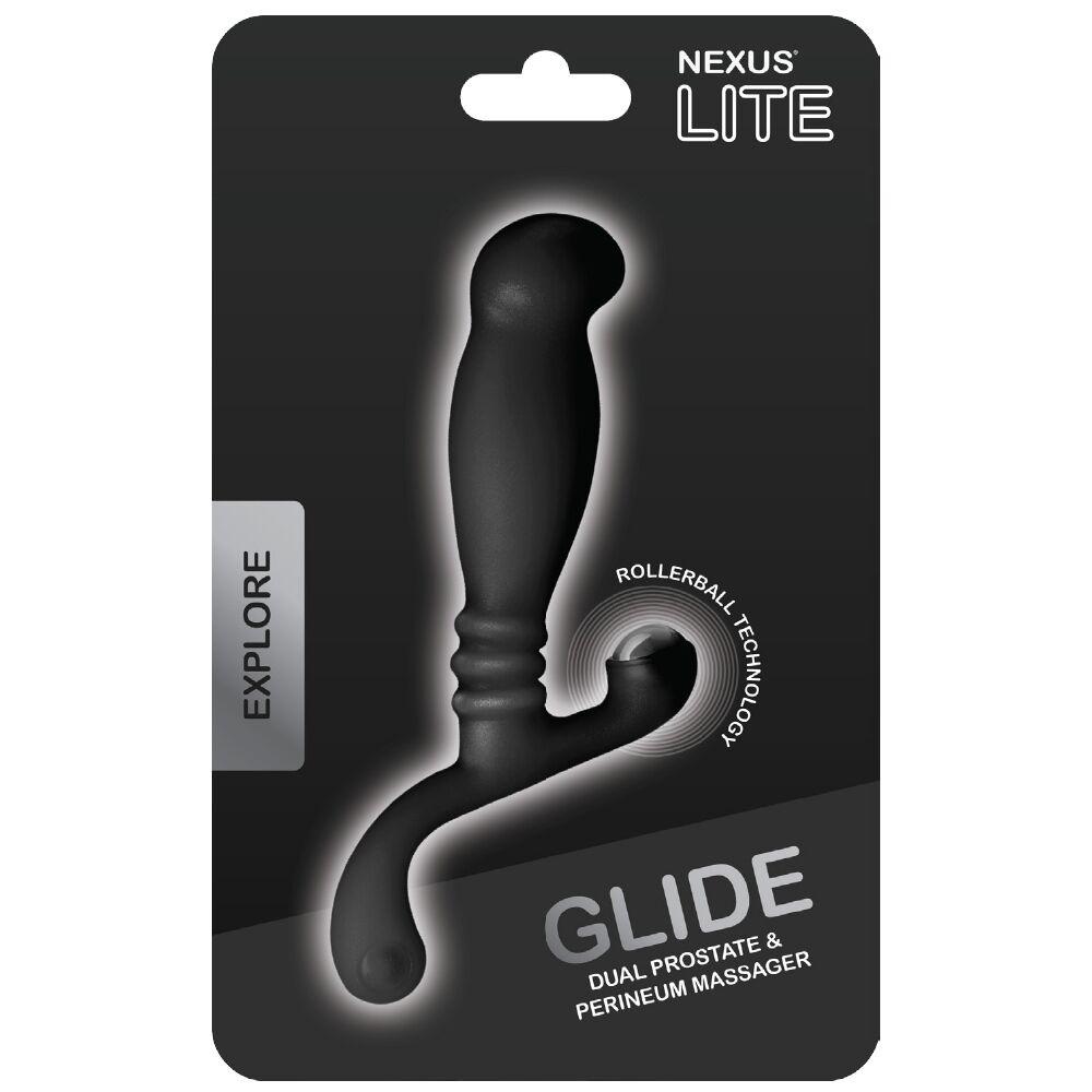 Масажер простати Nexus Glide Black для новачків, ультрафіолетний, з масажером промежини, фото 1