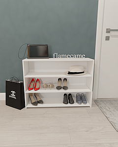 Полиця для взуття підлогова для дому трирівнева з ДСП II OF-950