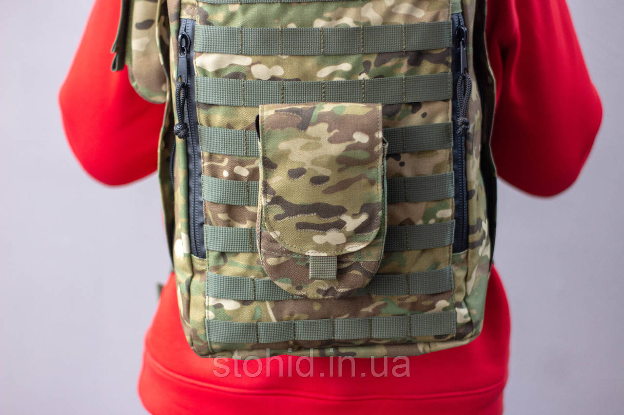 Стропа евакуаційна тактична 4 см х 6 м з підсумком та двома карабінами мультикам, фото 1