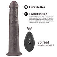 Двошаровий вібратор на присоску Dual Layered Platinum Silicone Rotator Black 10.0 | Puls69, фото 4