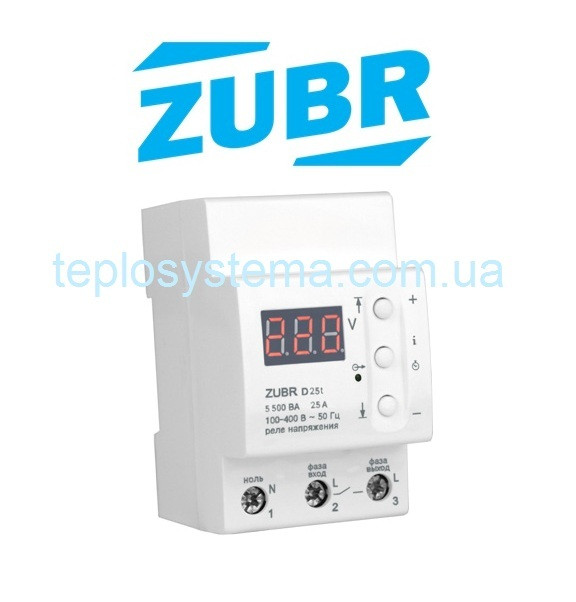 Реле напруги ZUBR D25t з термозахистом (DS Electronics, Україна)