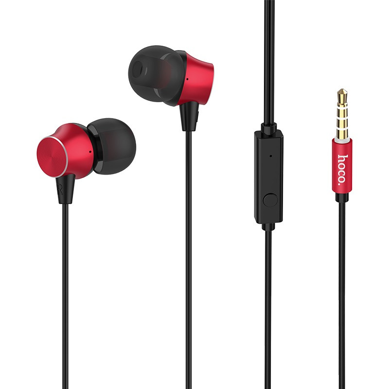 Навушники провідні вакуумні з мікрофоном HOCO with mic Proper sound M51 Червоний