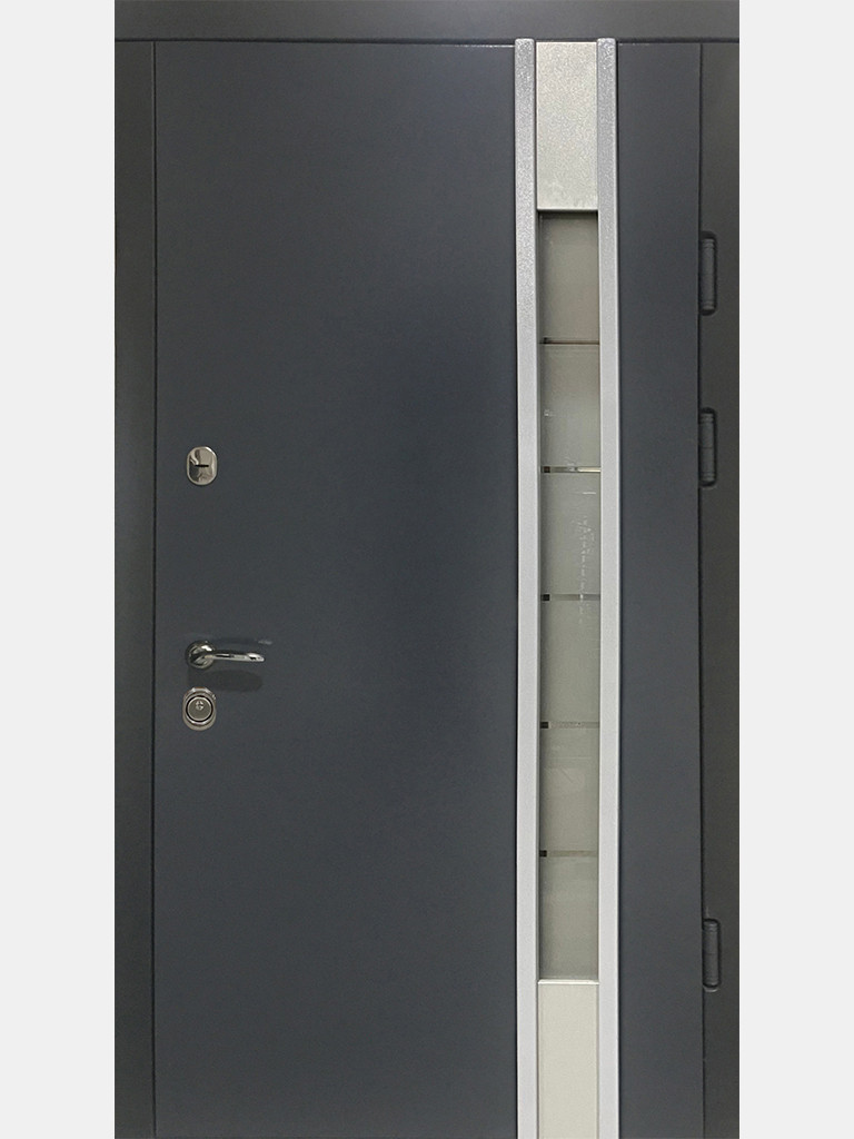 Двері вуличні, модель Thermo Steel Standart 22-13, 2 замки, полуторні, склопакет