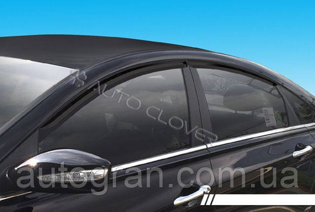 Дефлектори вікон вітровики Hyundai Sonata 2010- (YF), фото 1