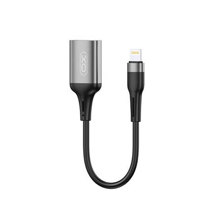 Кабель XO NB201 OTG USB 2.0 transfer speed 480Mbp for Lightning ( OTG function ) Black, фото 1