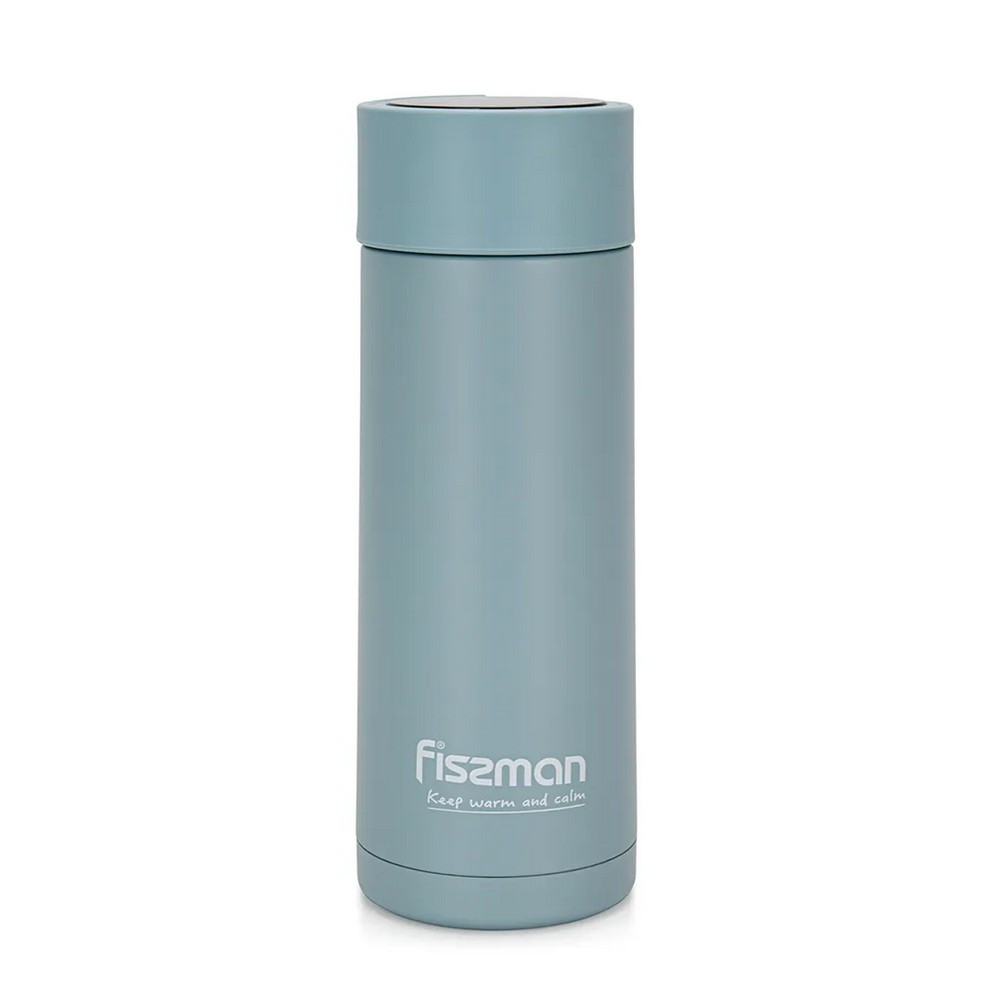 Термос Fissman 0,39 л з індикатором температури блакитний