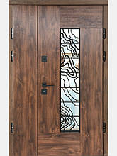Двері вуличні, модель Thermo Steel Premium 22-18 lux, 2 замка, одинарні, склопакет