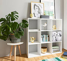 Полиця для книг, стелаж на 9 комірок Id A-0020 Білий Ш1072*В1078*Г290