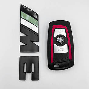 Металева емблема BMW M 3 (БМВ) на багажник (8.3 X 3.2 СМ) Чорна із зеленим, фото 2