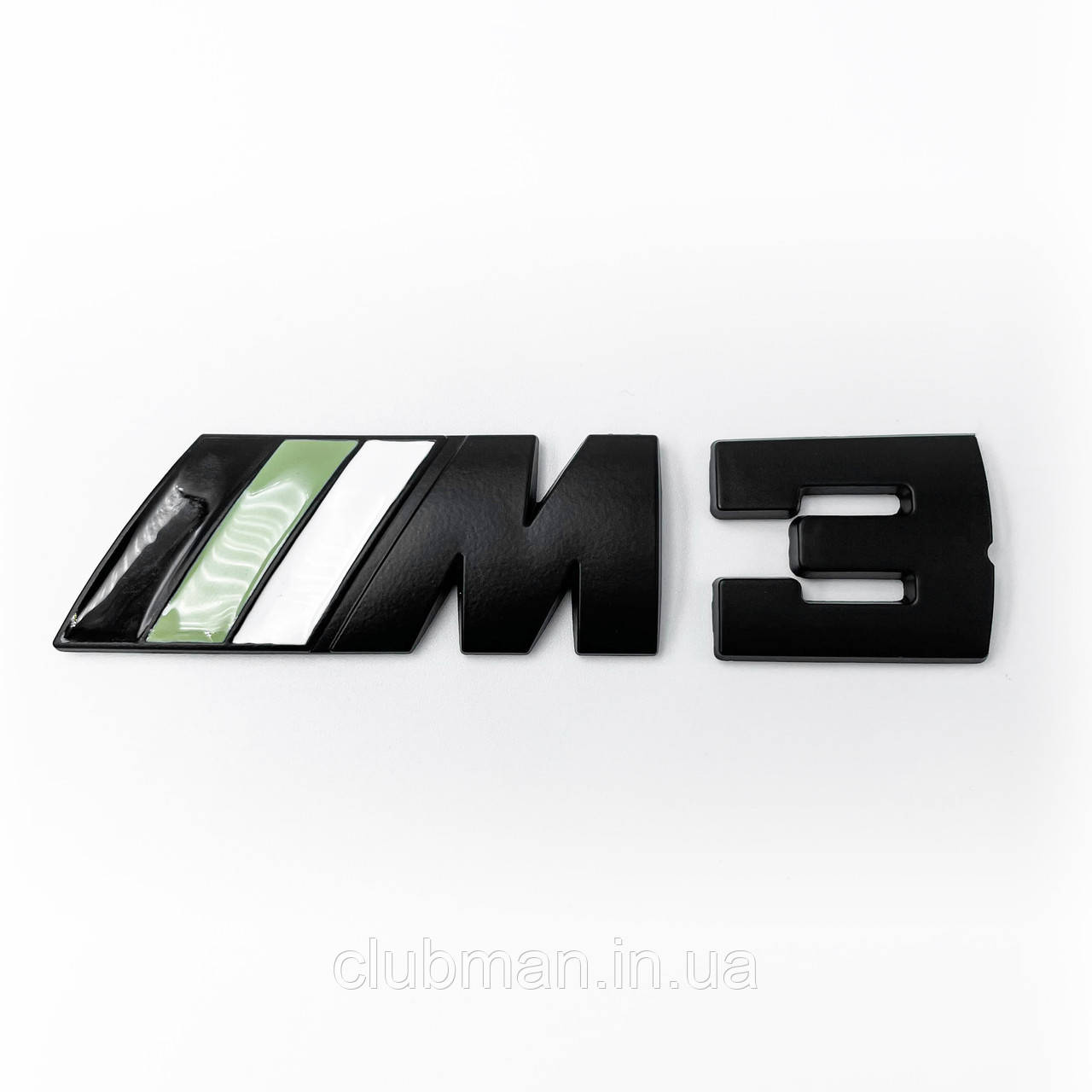 Металева емблема BMW M 3 (БМВ) на багажник (8.3 X 3.2 СМ) Чорна із зеленим