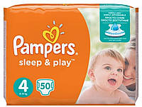 Підгузники Pampers Sleep & Play Maxi, розмір 4, вага 9-14 кілограм, 50 шт, памперси для дітей