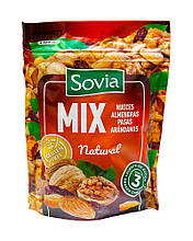 Мікс волоського горіха, мигдалю, родзинок та журавлин Sovia Mix Natural, 200 г
