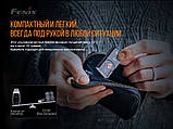 Наключний ліхтар брелок FENIX E03R Blue (260LM, Type-C USB, IP66, 6 режимів, +RED Light), фото 8