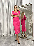 Класична сукня футляр із рукавом три чверті Люкс малина (різні кольори) ХС С М Л, фото 7