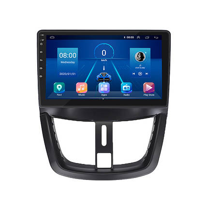 Штатна магнітола Lesko для Peugeot 207 I 2006-2009 екран 9" 4/32 Gb/ 4G/ Wi-Fi/CarPlay Premium GPS Android, фото 1