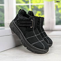 Черевики зимові підліткові чорні плащівка Dago Style, фото 3