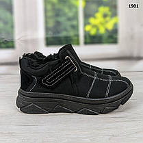 Черевики зимові підліткові чорні плащівка Dago Style, фото 5