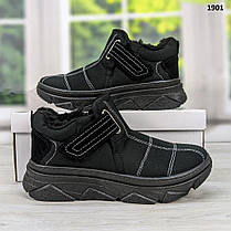 Черевики зимові підліткові чорні плащівка Dago Style, фото 2